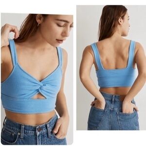 NWT Madewell Blue Knit Cropped Tank Top